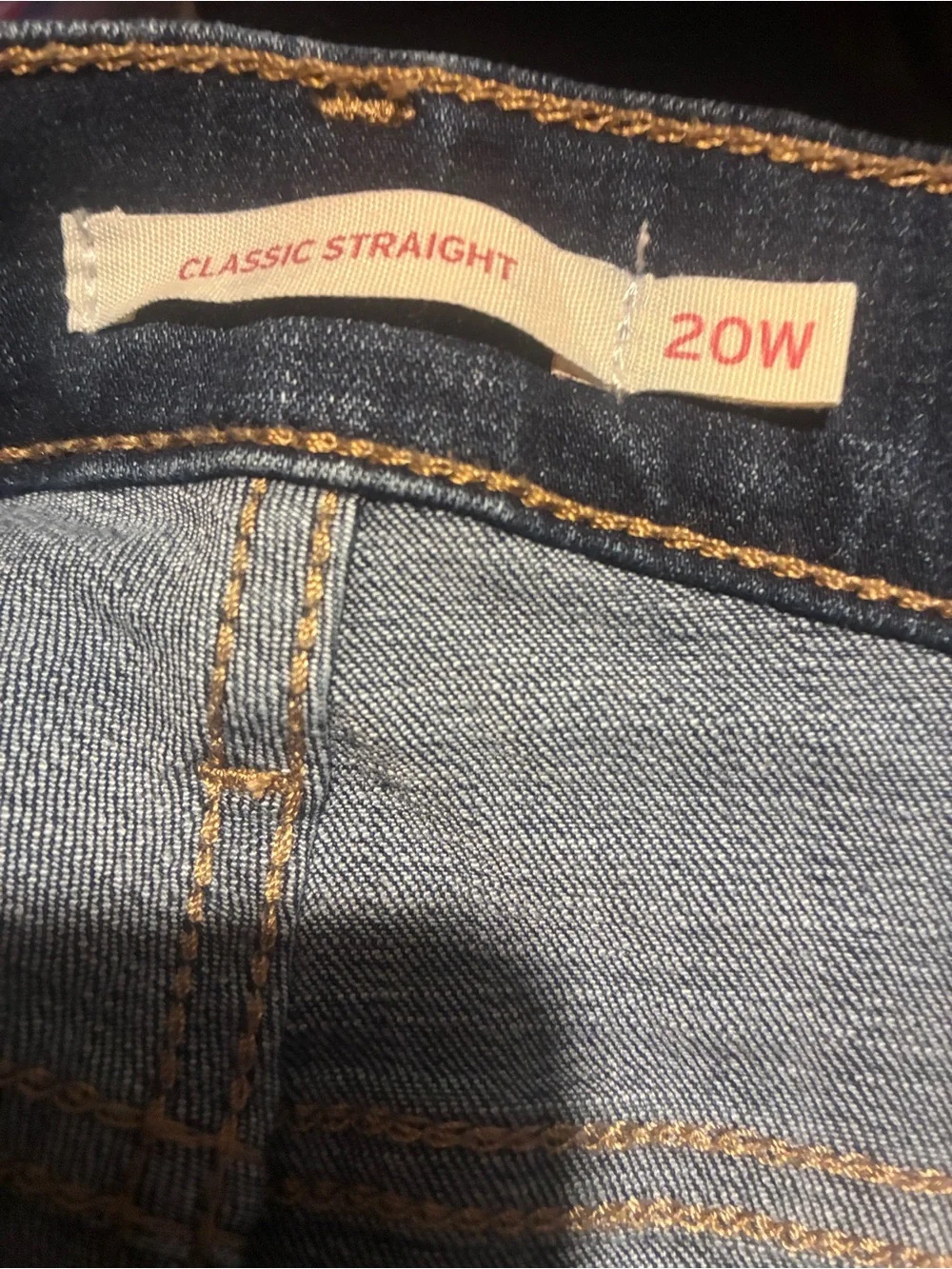 Levi's Classic Straight Leg Jeans Dark Wash Plus Size 20W